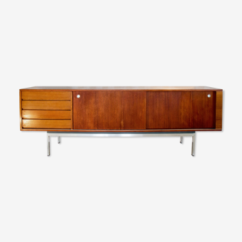 Modernist chrome steel and teak 1960