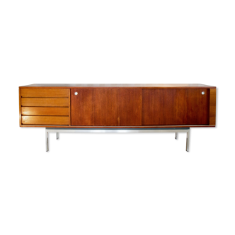 Modernist chrome steel and teak 1960