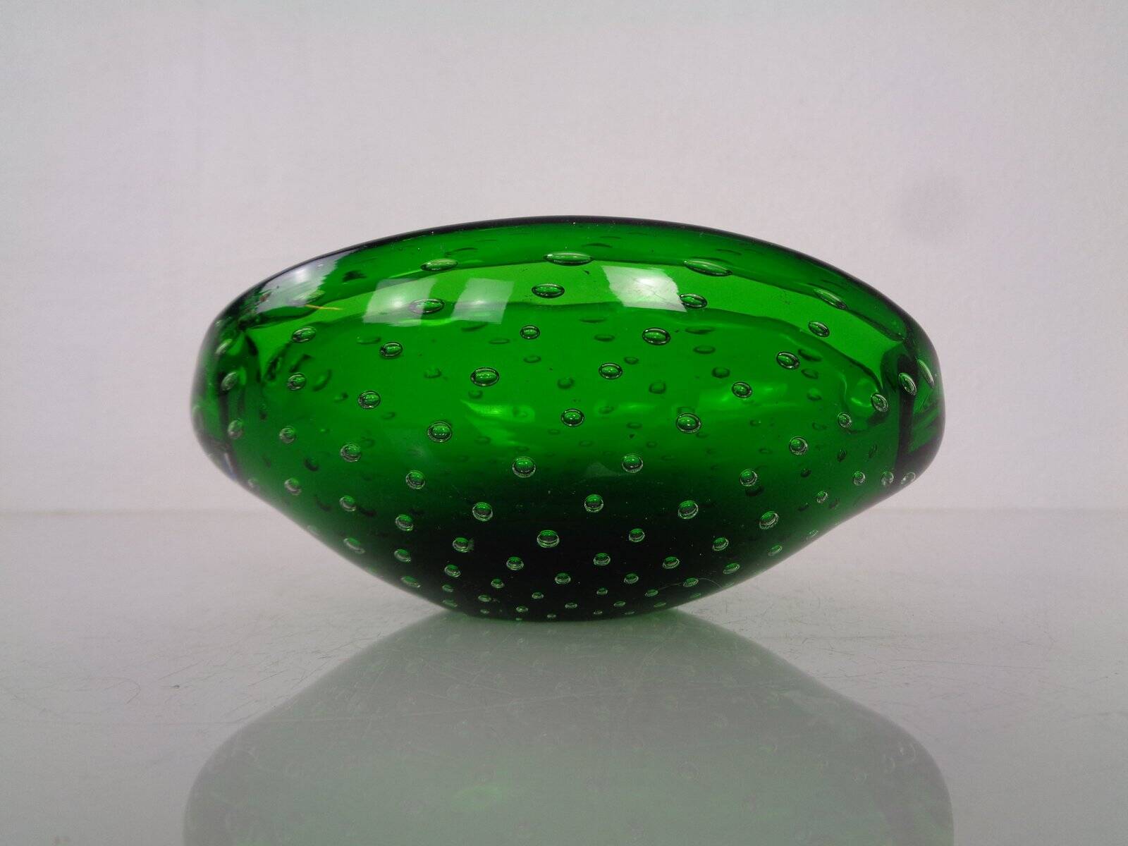 Green Sommerso Murano Glass Ashtray, Italy, 1960s