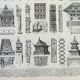 Old engraving 1898, Architecture (religious), construction • Lithograph, Original plate