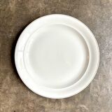 Plat rond en porcelaine blanche et dorée