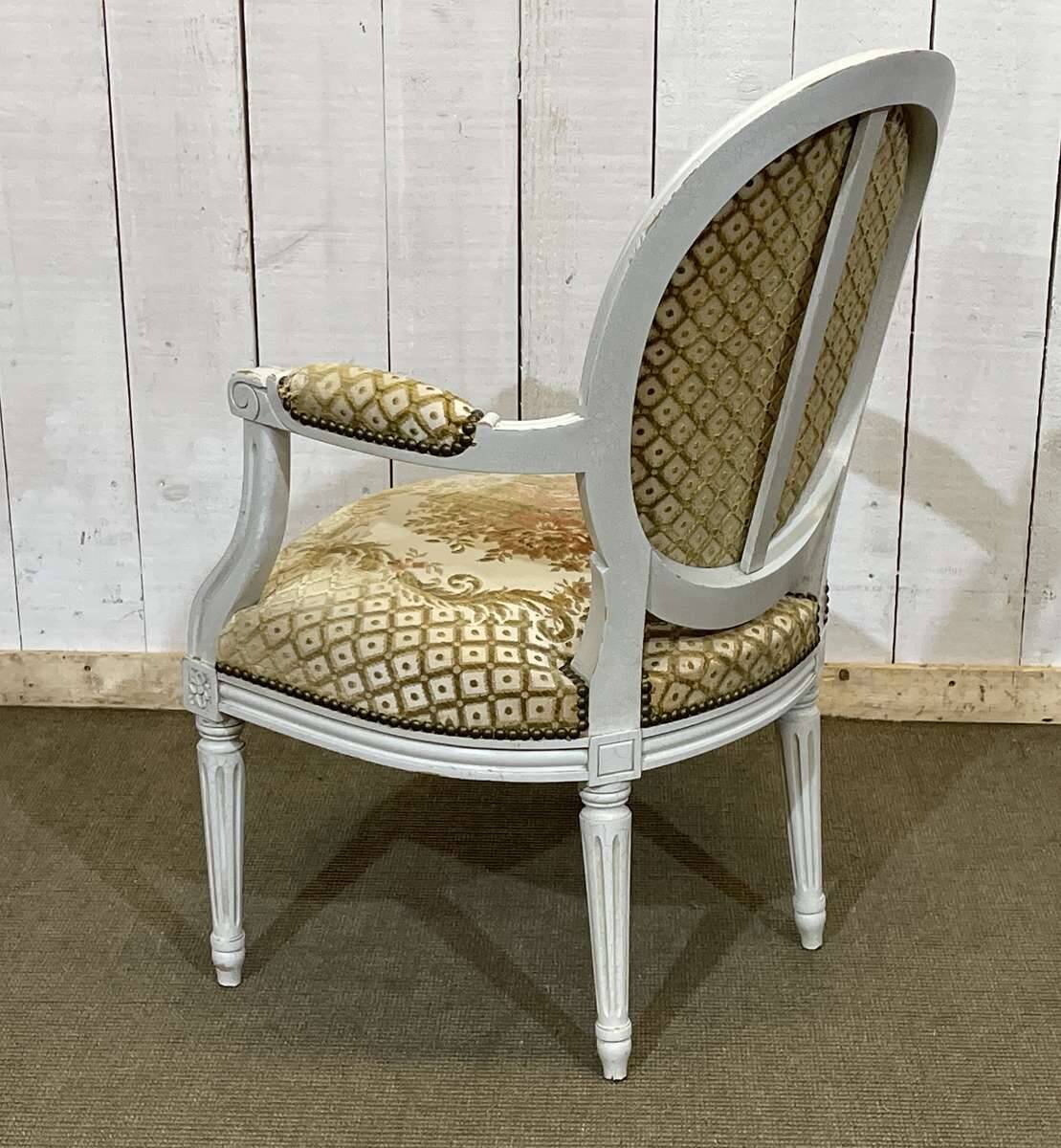 1970s Louis XVI style cabriolet armchair