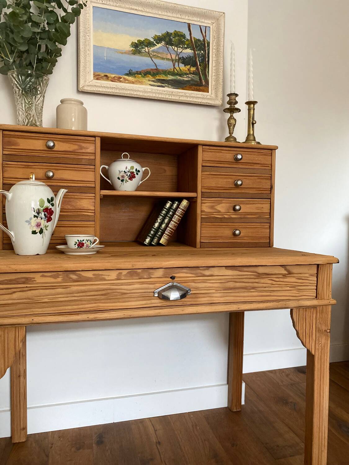 Magnificent Art Deco style secretary desk in old wood