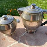 Art Deco silver-plated coffee and sugar bowl set