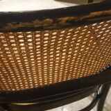 50/60 curved wooden cane armchair