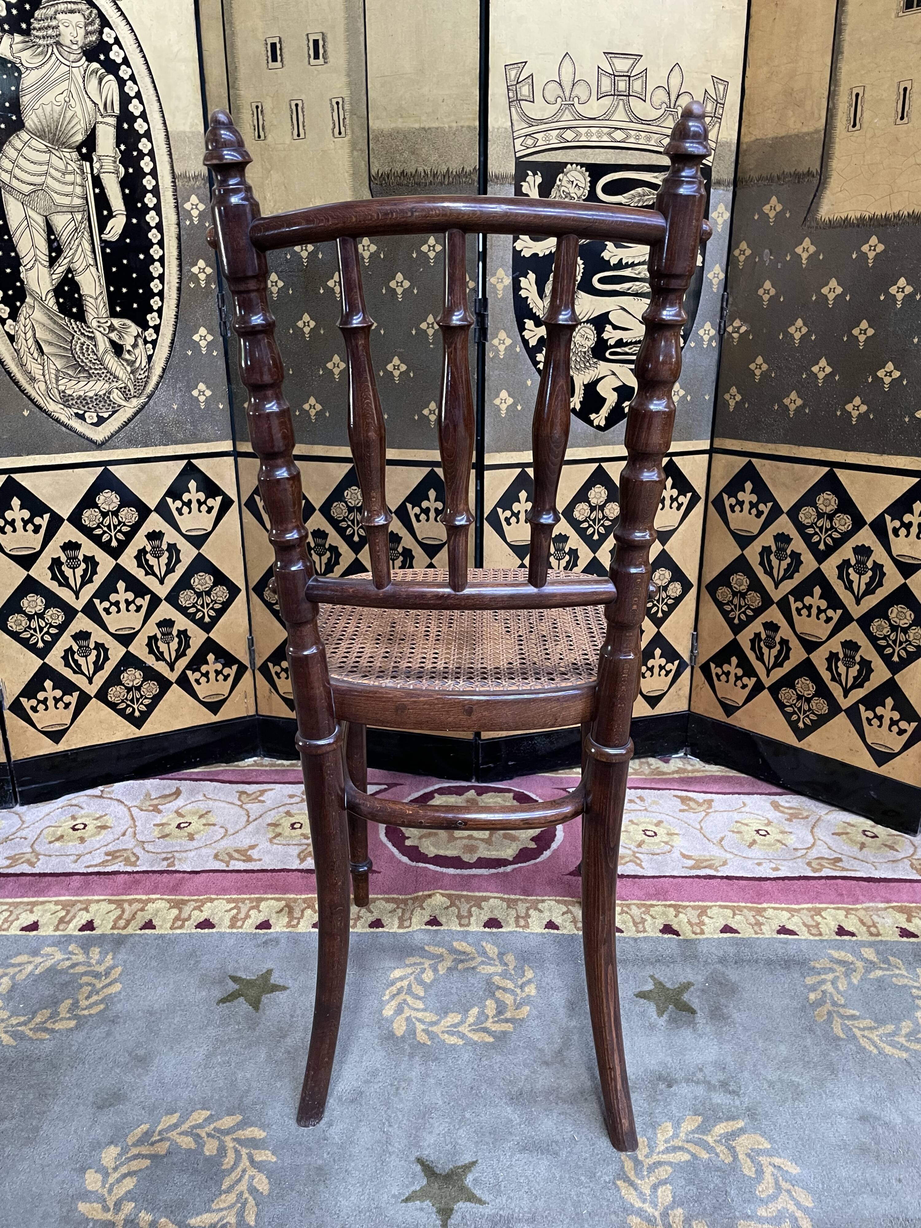 Suite of 8 bistro chairs in cannage FISCHEL