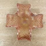 Mid century Murano glass pink bowl , 1970s