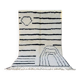 Handwoven natural wool Berber rug in black and white, 150/250 cm.