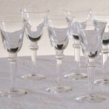 Set 6 mouth-blown wine glasses 50s
