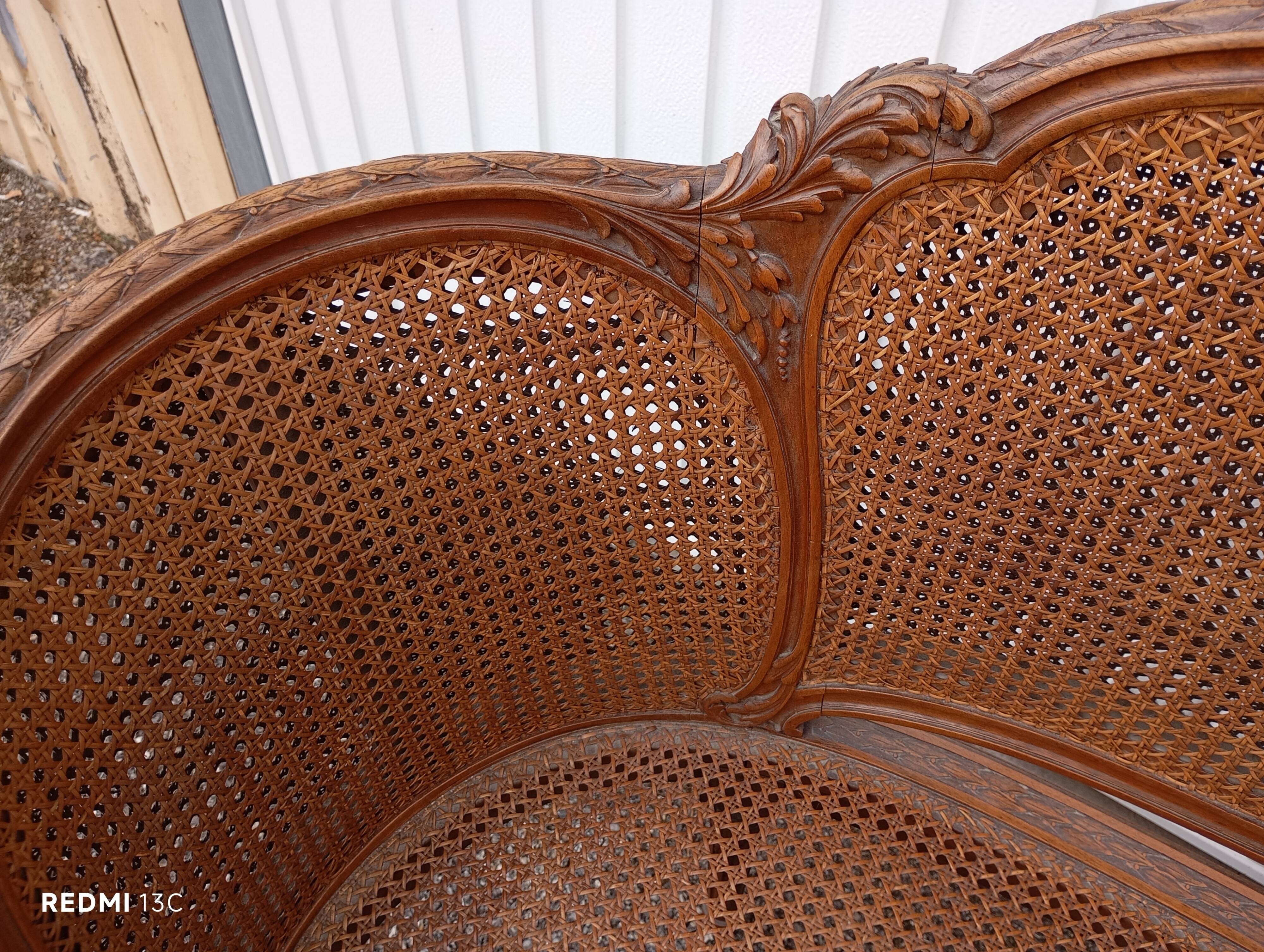 Caned bench in Louis XVI style