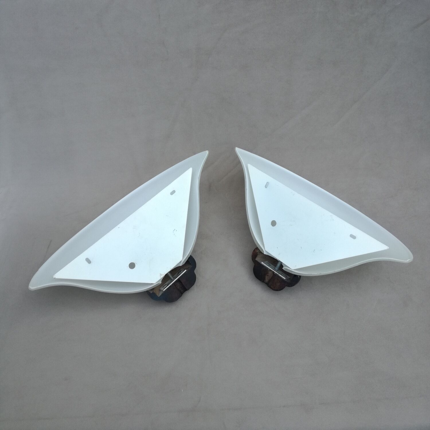 2 opal glass half bell sconces