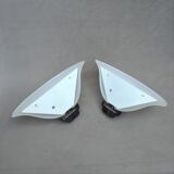 2 opal glass half bell sconces