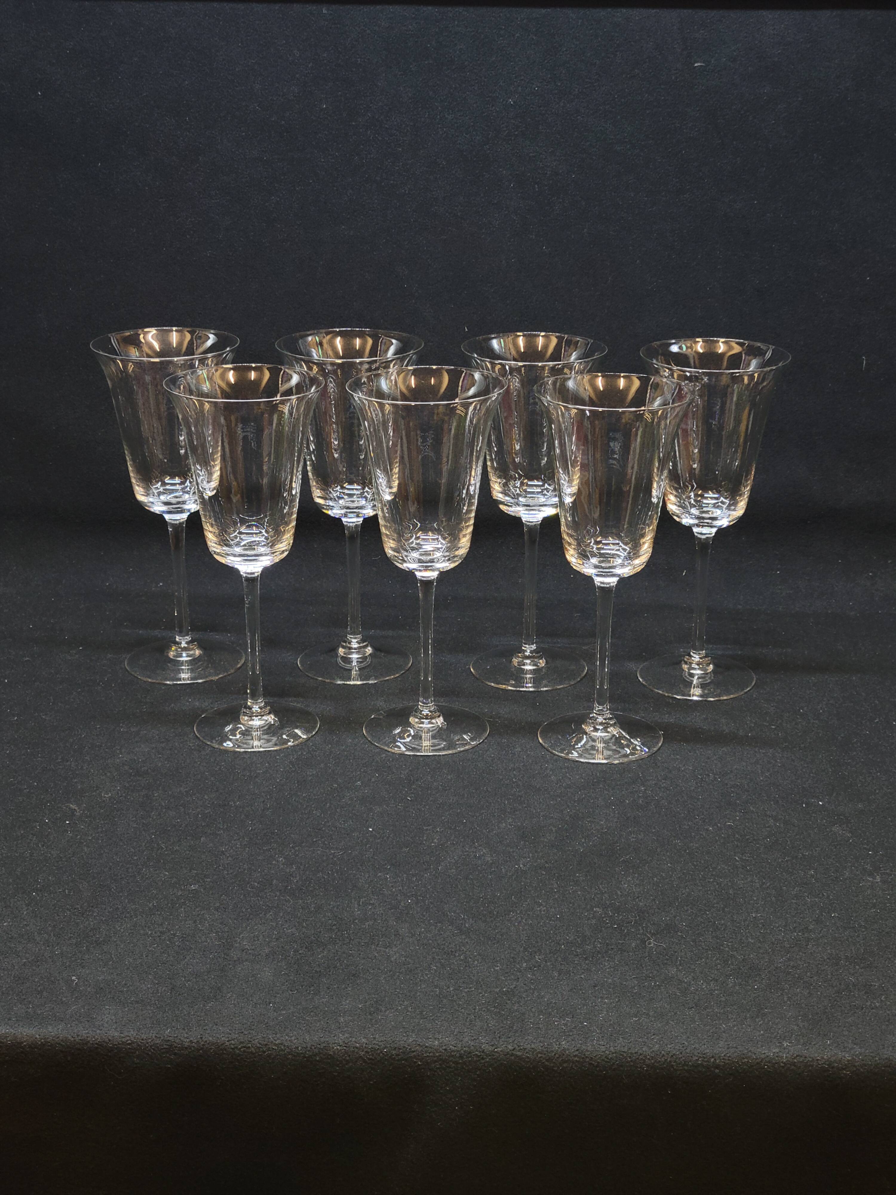 7 Fine Crystal Stemmed Wine or Water Glasses - Baccarat? / Saint Louis?