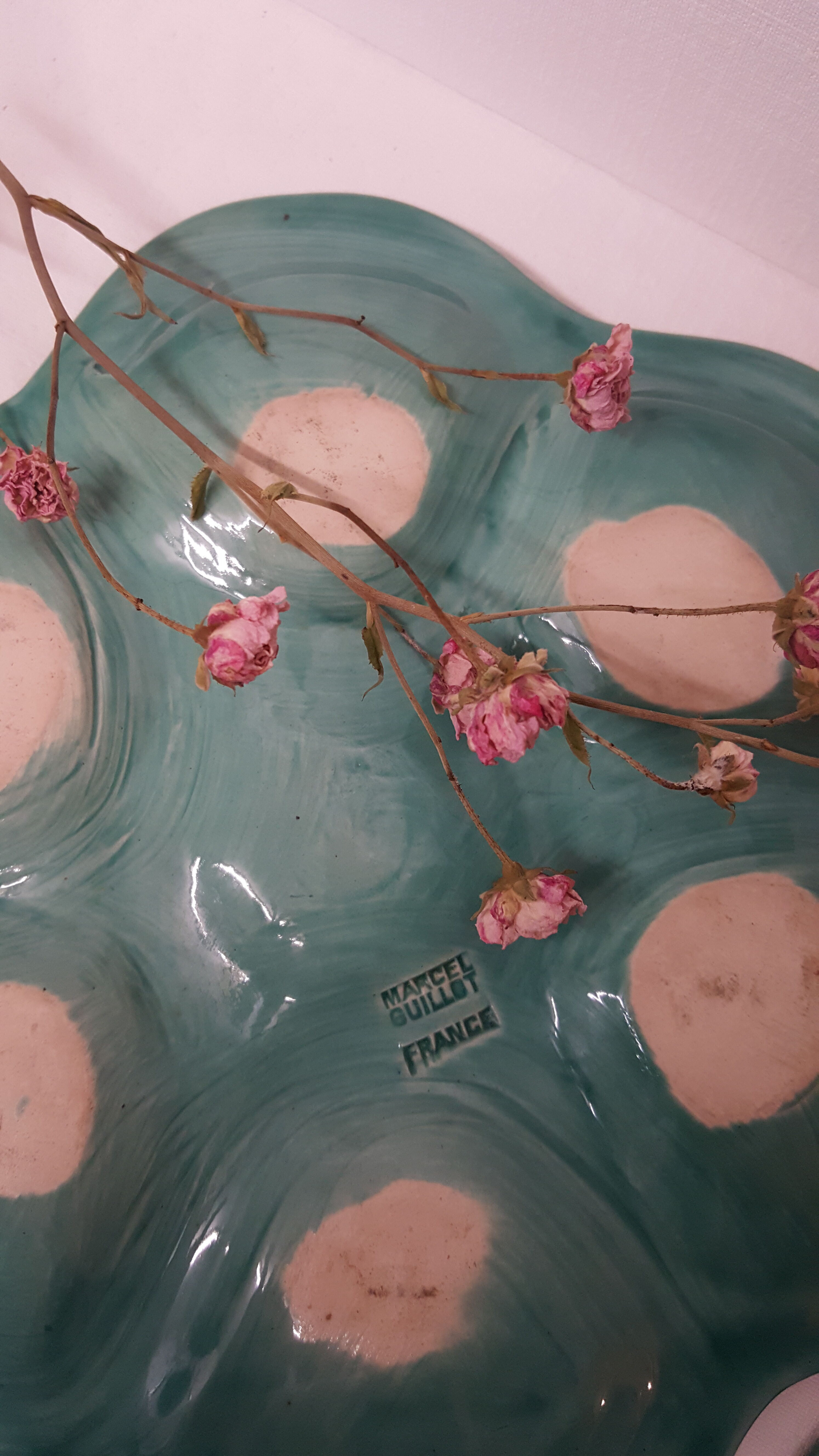 Duo of oyster plates Signed Marcel Guillot France