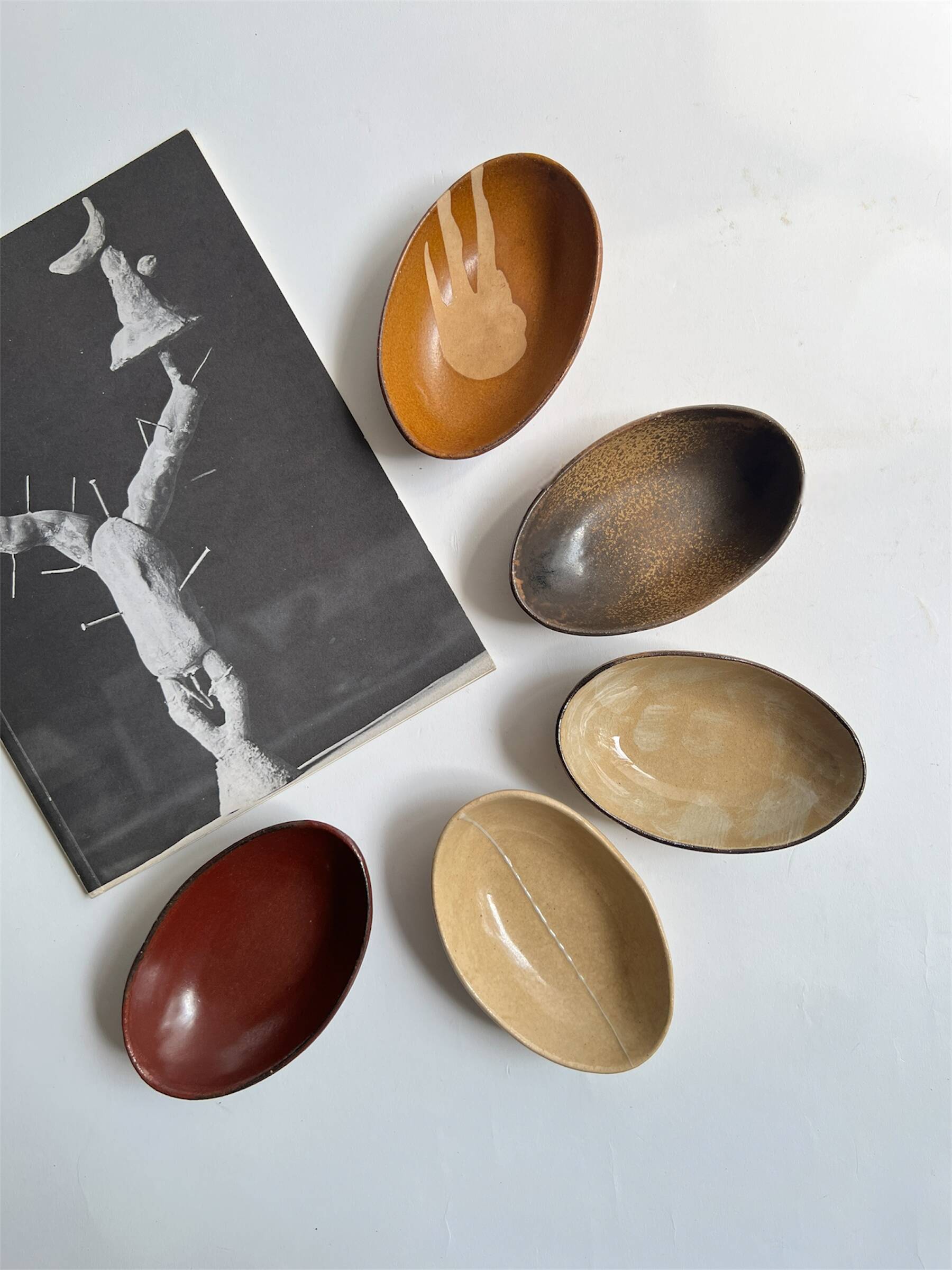 Set of 5 Japanese ceramic breakfast bowls