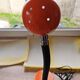 Vintage orange pop desk lamp with a flexible gooseneck - 1970s