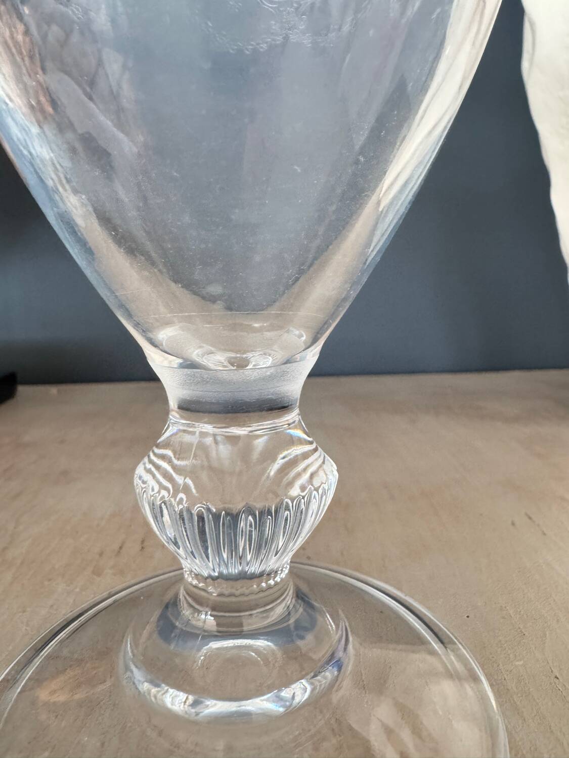 Engraved glass vase