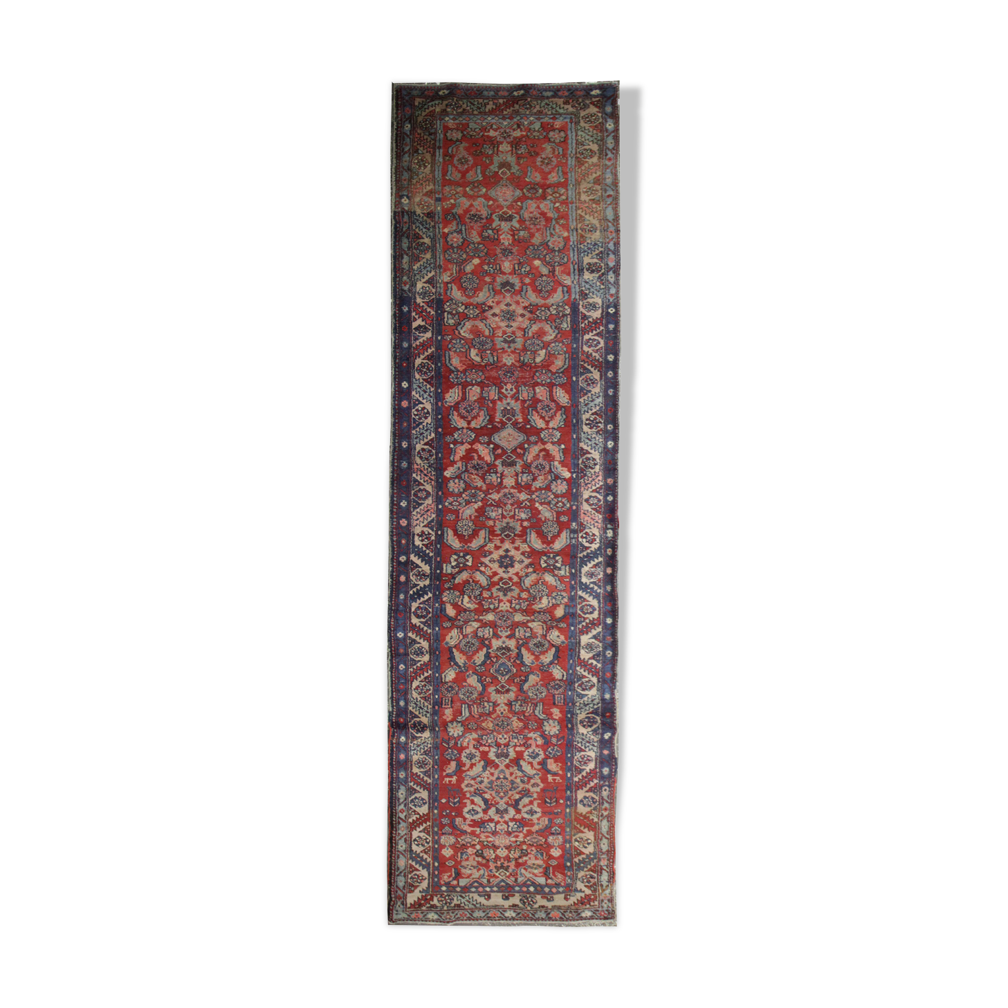 Indian runner rug, long handwoven  mahal carpet  95x447cm