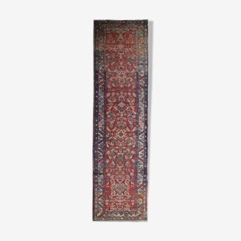 Indian runner rug, long handwoven  mahal carpet  95x447cm