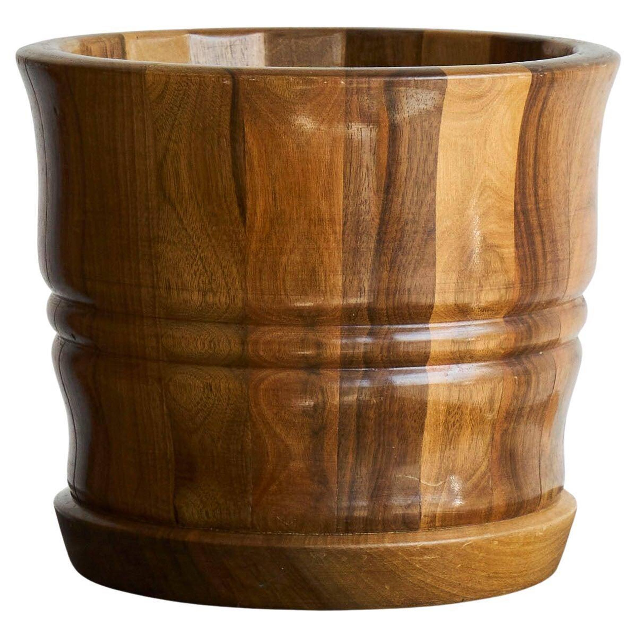 Striped vase in solid wood, 19th century