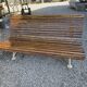 Garden bench with cast iron legs and oak slats