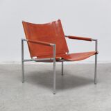 Cognac leather 'SZ02' lounge chair by Martin Visser for 't Spectrum, 1960