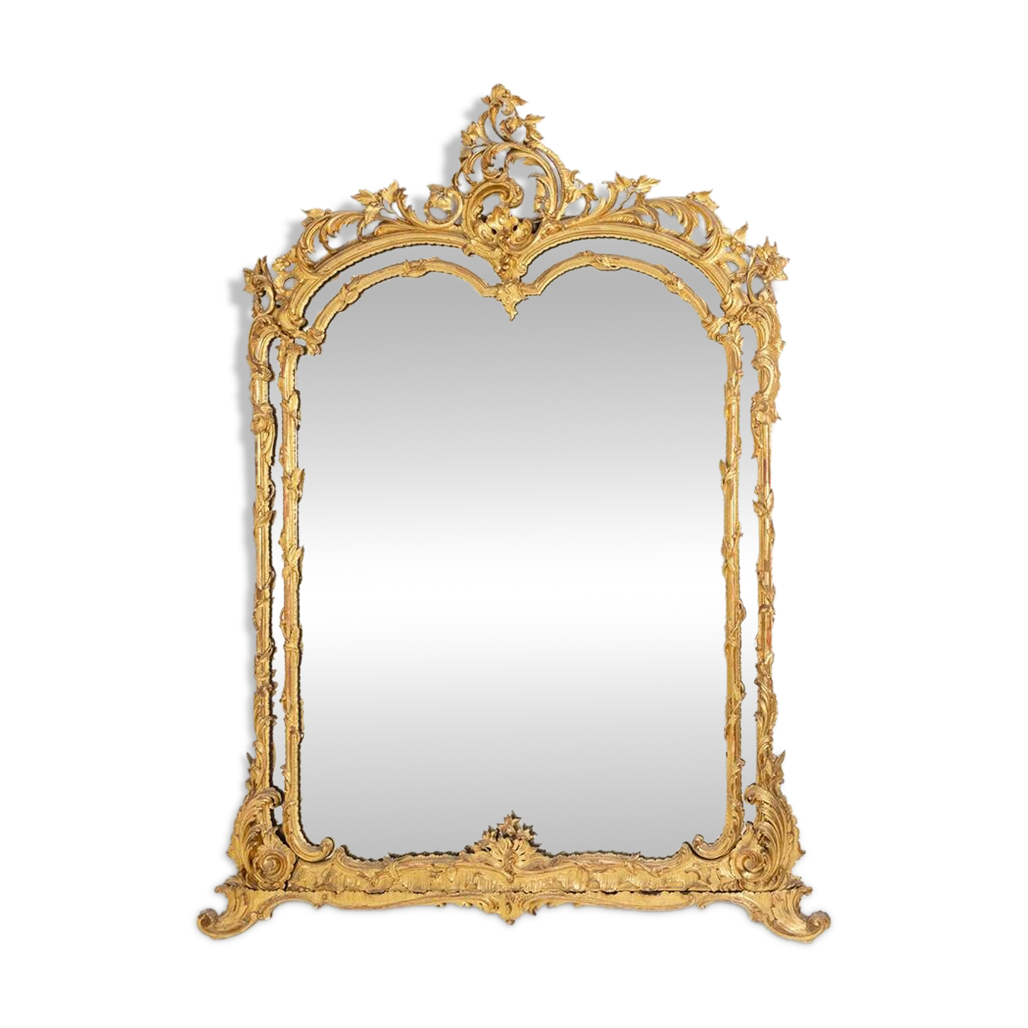 Louis XV style mirror with glazing beads. Napoleon III period, circa 1880.