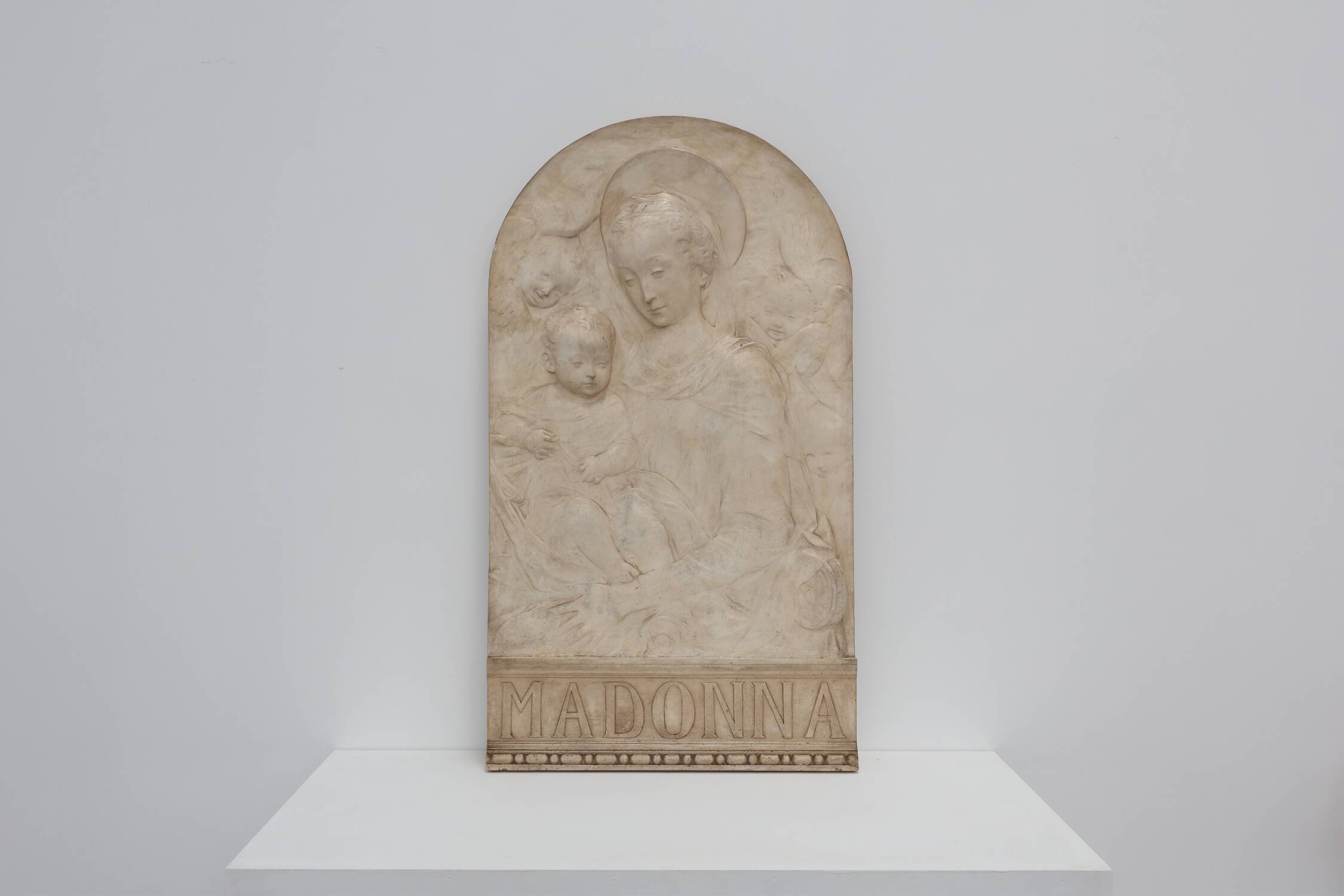 Bas relief in stucco of Madonna with child by Antonio Rossellino, Italy ca.