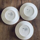 19th Century Plates Popular Faience Moulin des Loups & Hamage