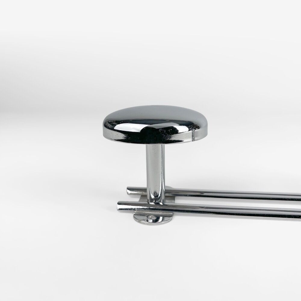 Coat rack in chromed metal 4 hooks 70s