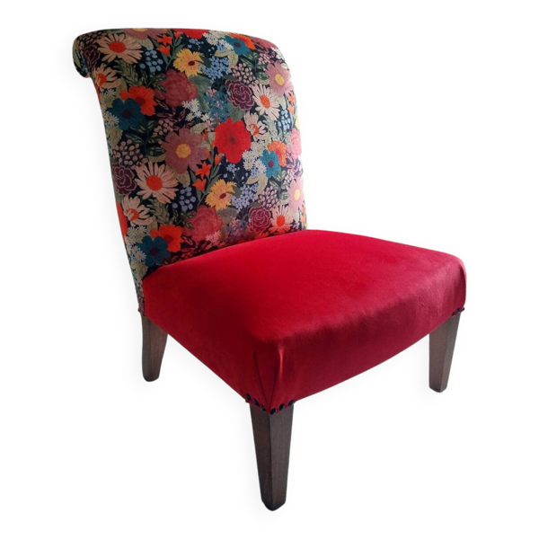 Fauteuil chauffeuse tissu velours