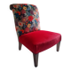 Velvet upholstered armchair