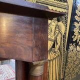 Mirror - Empire period trumeau in mahogany