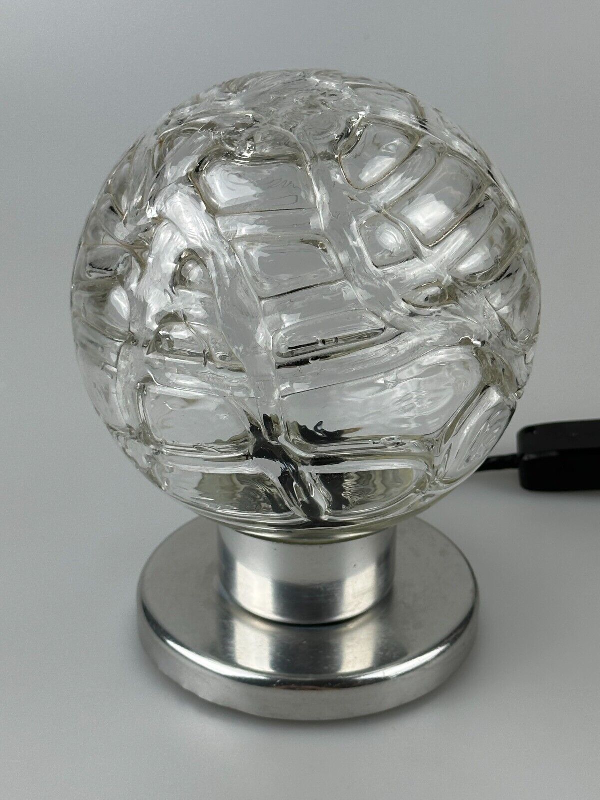 60s 70s table lamp bedside lamp chrome Doria glass space age design