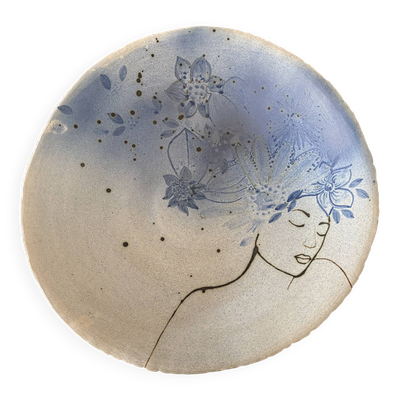 Grand plat grès vintage 1960