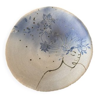 Vintage 1960s stoneware large dish