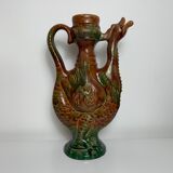 Large pitcher pourer broc in zoomorphic ceramic