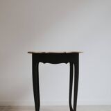 Beech table with black base