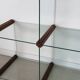 Gallotti & Radice Italian glass and wood bookcase 1980s