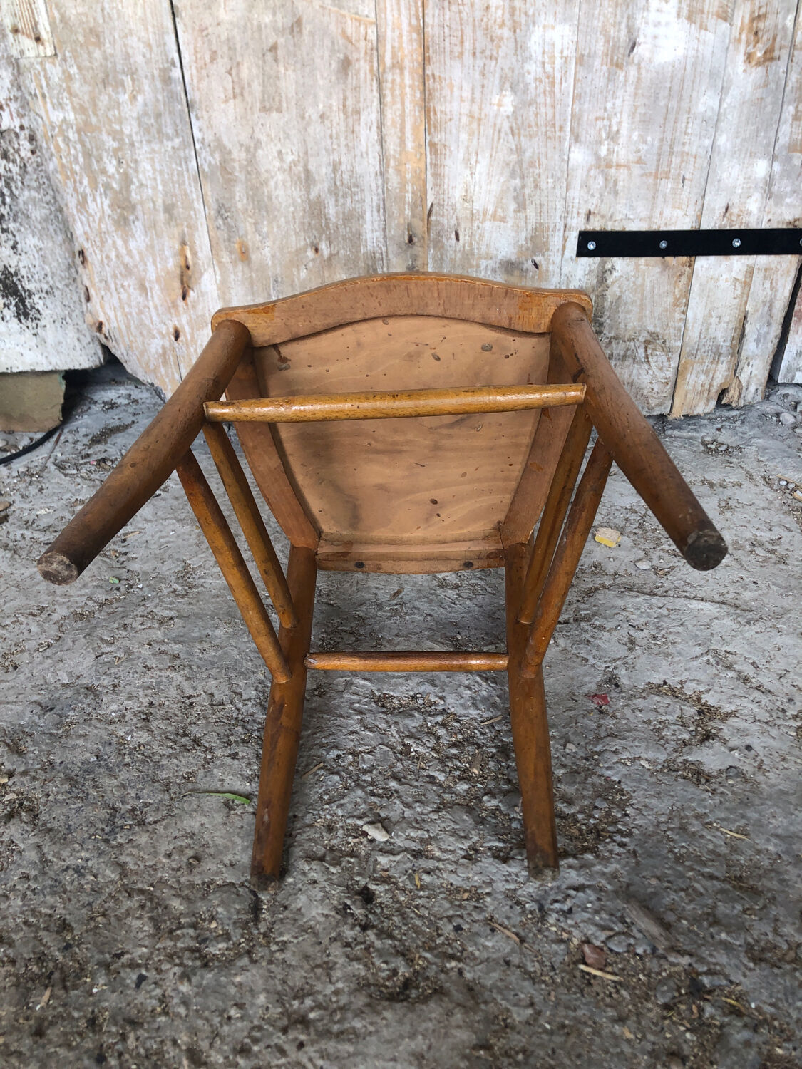 Chair bistrot in wood turned 70s vintage