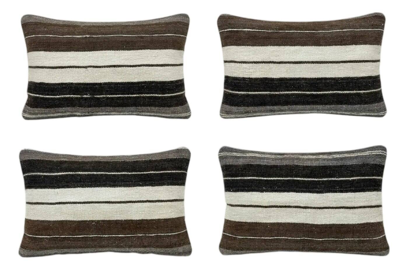 Set of 4 vintage kilim cushion covers 41x61 cm