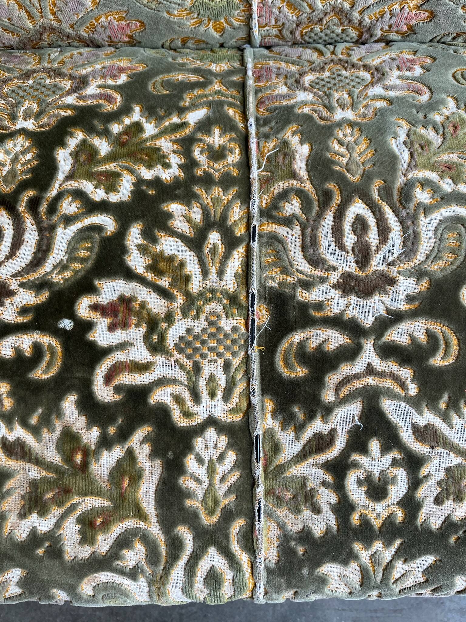 Vintage baroque chair with a rich floral pattern