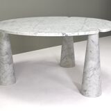 Round dining table Eros in Carrara marble by Angelo Mangiarotti for Skipper Italy 1970s