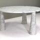 Round dining table Eros in Carrara marble by Angelo Mangiarotti for Skipper Italy 1970s
