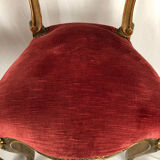 Paire de chaises de style Louis XV en bois doré, époque Napoléon III