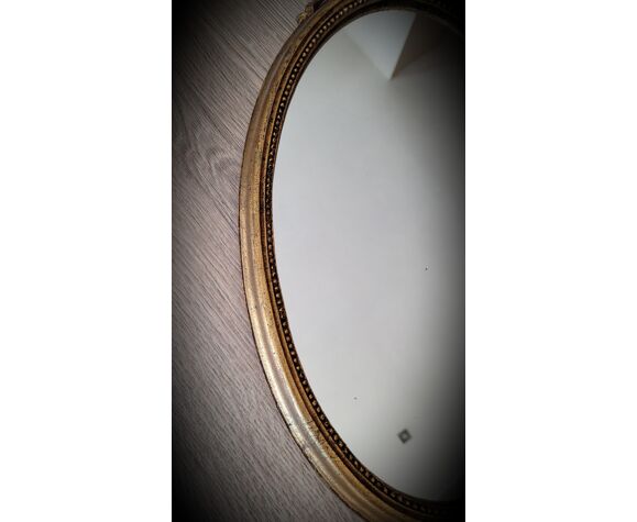Miroir doré ovale 41x23