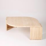 Travertine coffee table in eye shape, 1970s