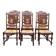 6 Henri II style solid wood straw-seated chairs