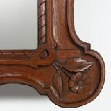Baroque solid oak carved Wall Mirror, Belgium ca 1900