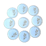 Eight country-patterned dessert plates